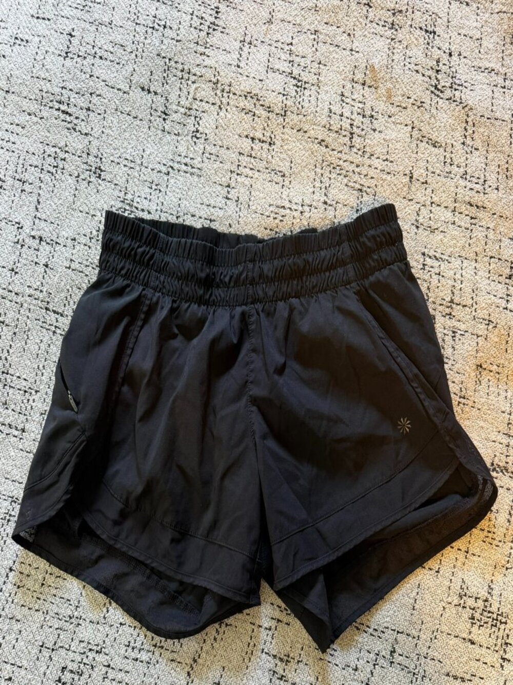 Athleta Black Mesh Racer Run Short - Sz XS